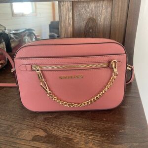 Michael Kors Rose Crossbody Bag with Gold chain